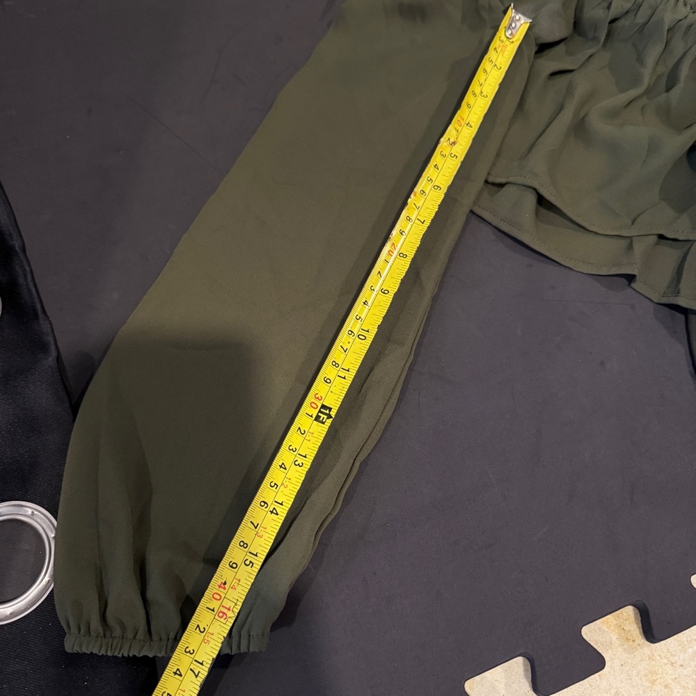 Worthington Olive Green Long Sleeve Blouse - Picture 9 of 11